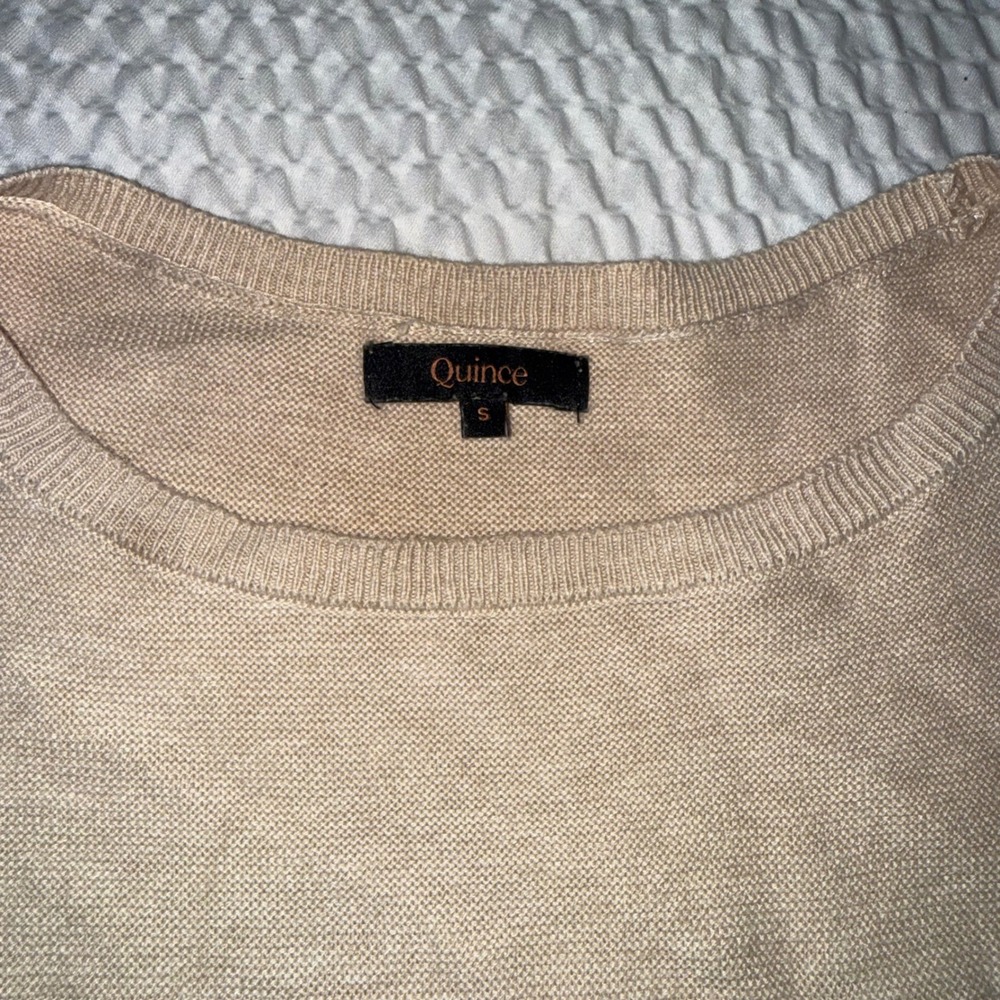 Quince Batwing Sweater Women Small Beige Excellent Cotton Viscose Cashmere Blend - Picture 2 of 4